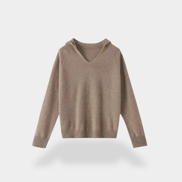Emily | Cozy Loose Wool Knitted V-Neck Hoodie