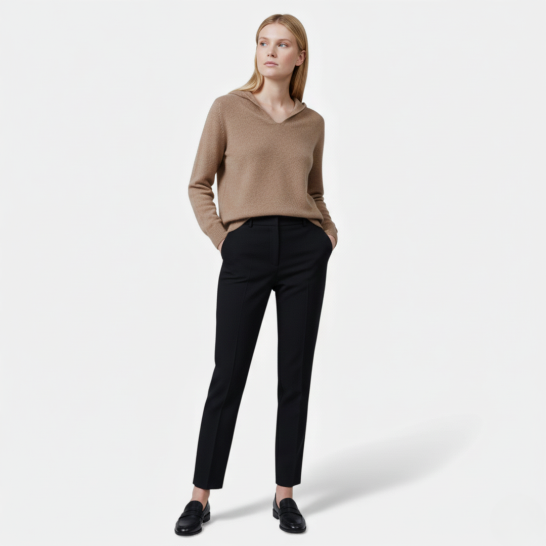 Emily | Cozy Loose Wool Knitted V-Neck Hoodie