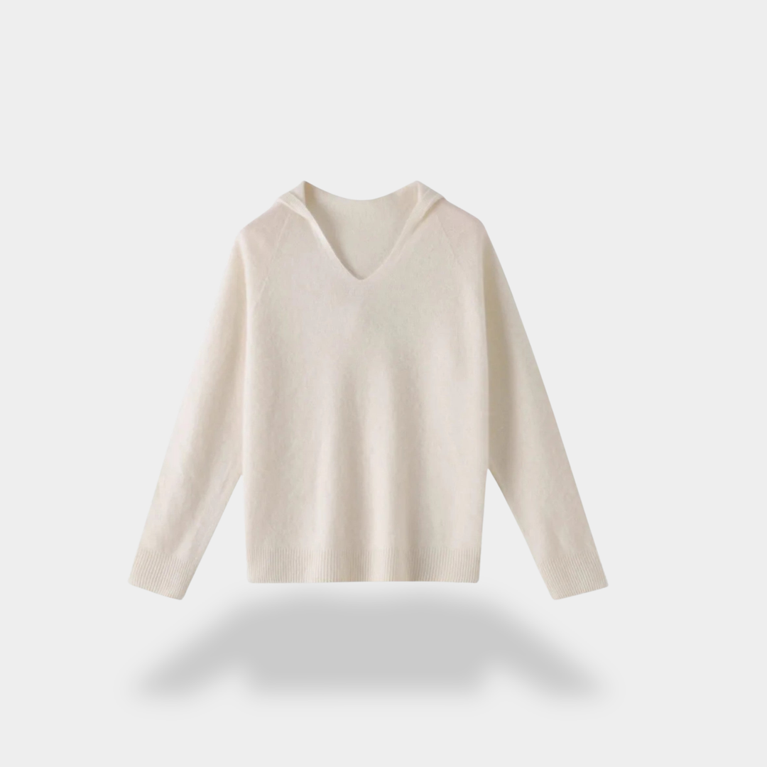 Emily | Cozy Loose Wool Knitted V-Neck Hoodie