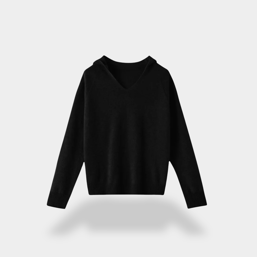 Emily | Cozy Loose Wool Knitted V-Neck Hoodie