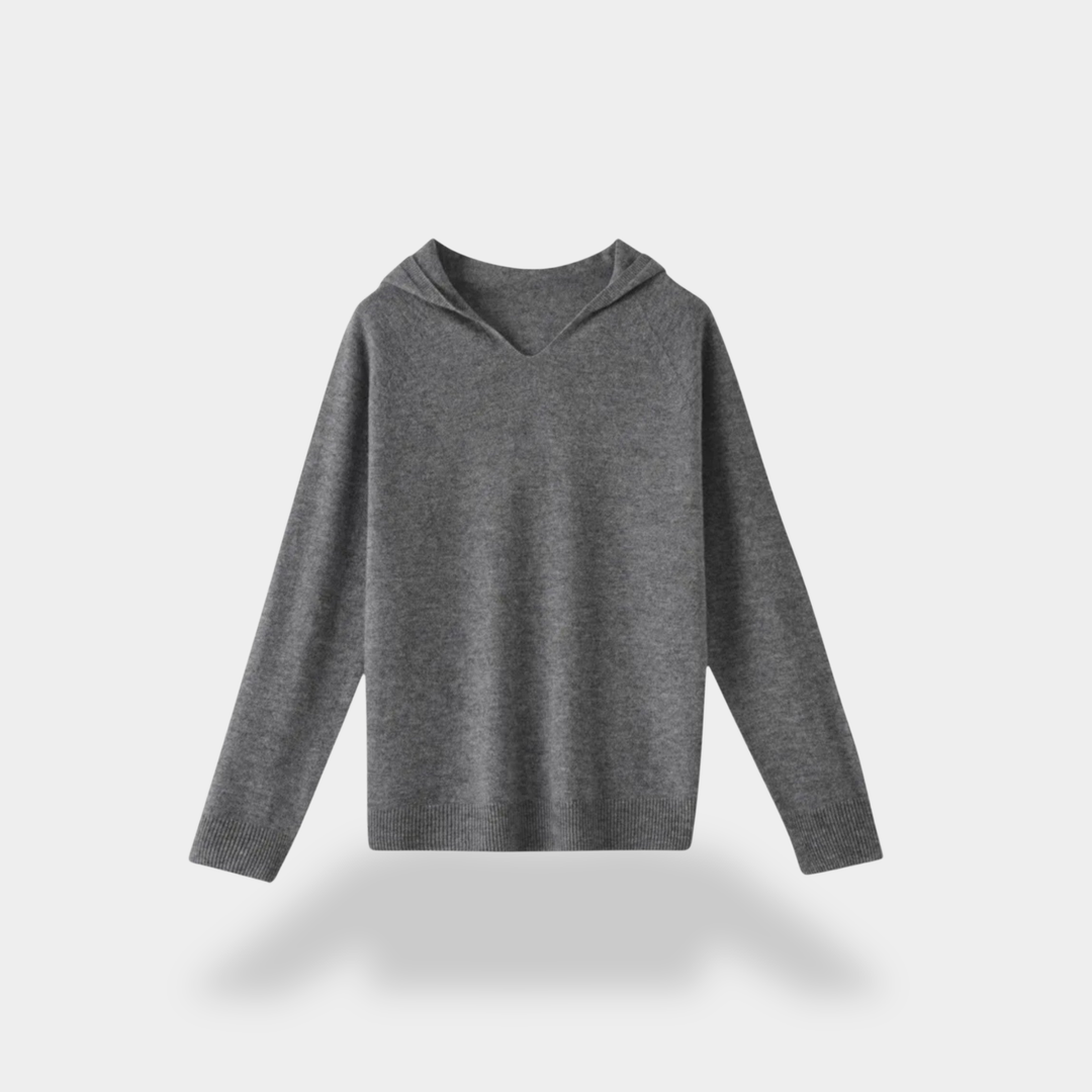 Emily | Cozy Loose Wool Knitted V-Neck Hoodie