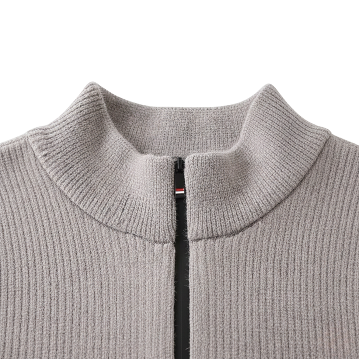 Ethan | Cozy Thick Half-Zip Striped Mens Sweater