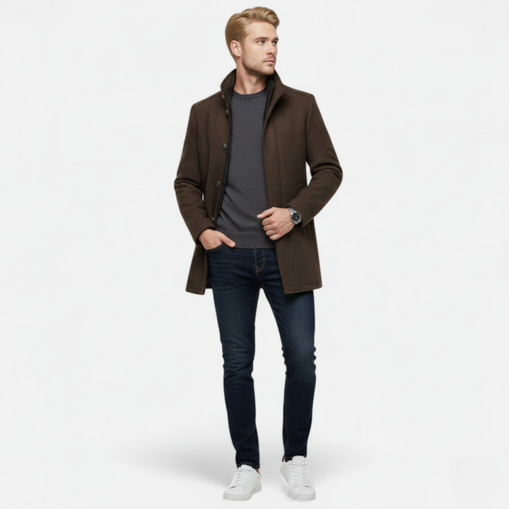 Ethan | Elegant Long Wool Men's Overcoat for Winter