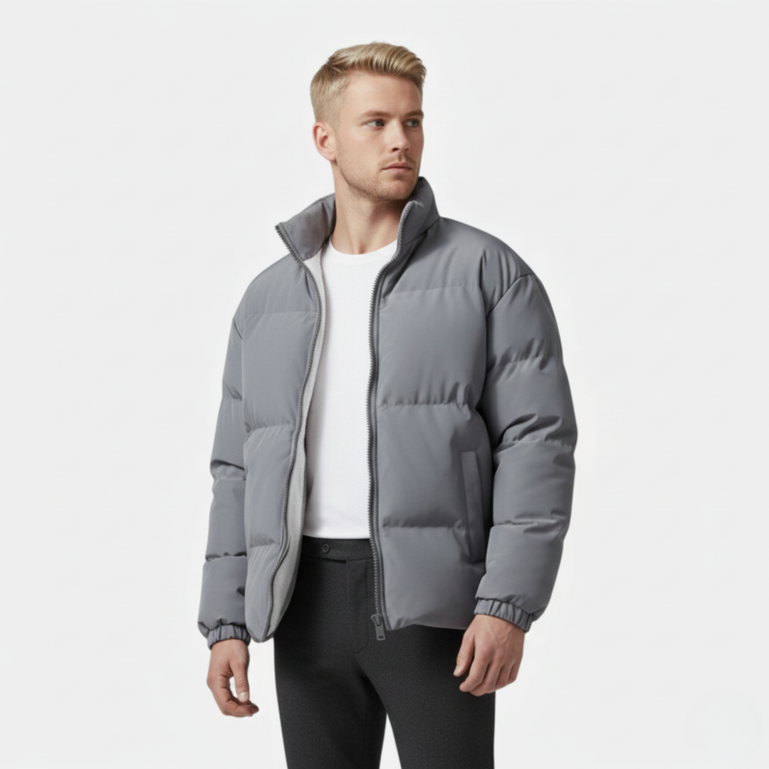 Ethan | Plush Elegant Black Puffer Jacket for Winter