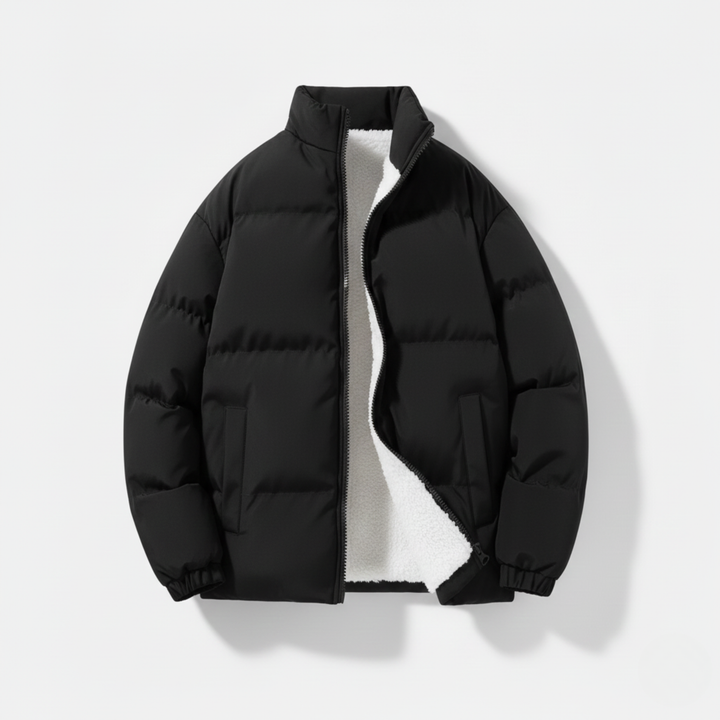 Ethan | Plush Elegant Black Puffer Jacket for Winter
