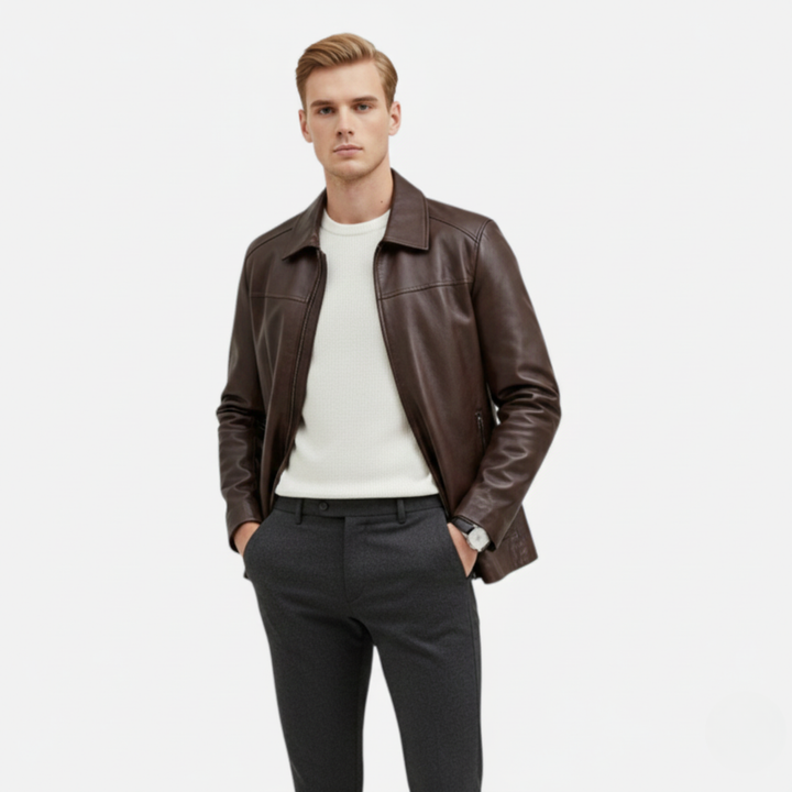 Ethan | Stylish Autumn Faux Leather Jacket for Men