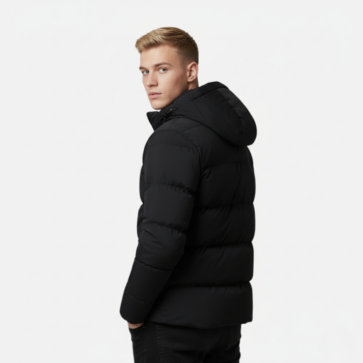 Ethan | Stylish Insulated Black Puffer Jacket for Winter