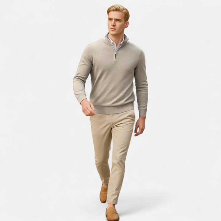Ethan | Stylish Lightweight Slim-Fit Quarter Zip Men's Sweater