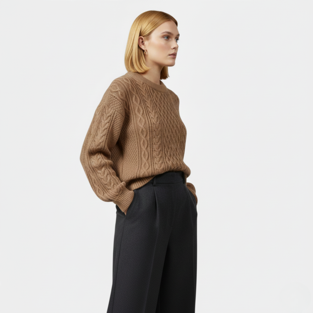 Mason | Elegant Loose-Fit Cabled Sweater