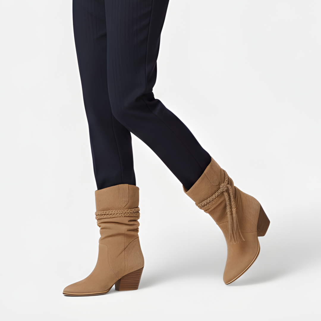 Mia | Chic Retro Desert Boots for Women with Chunky Heel