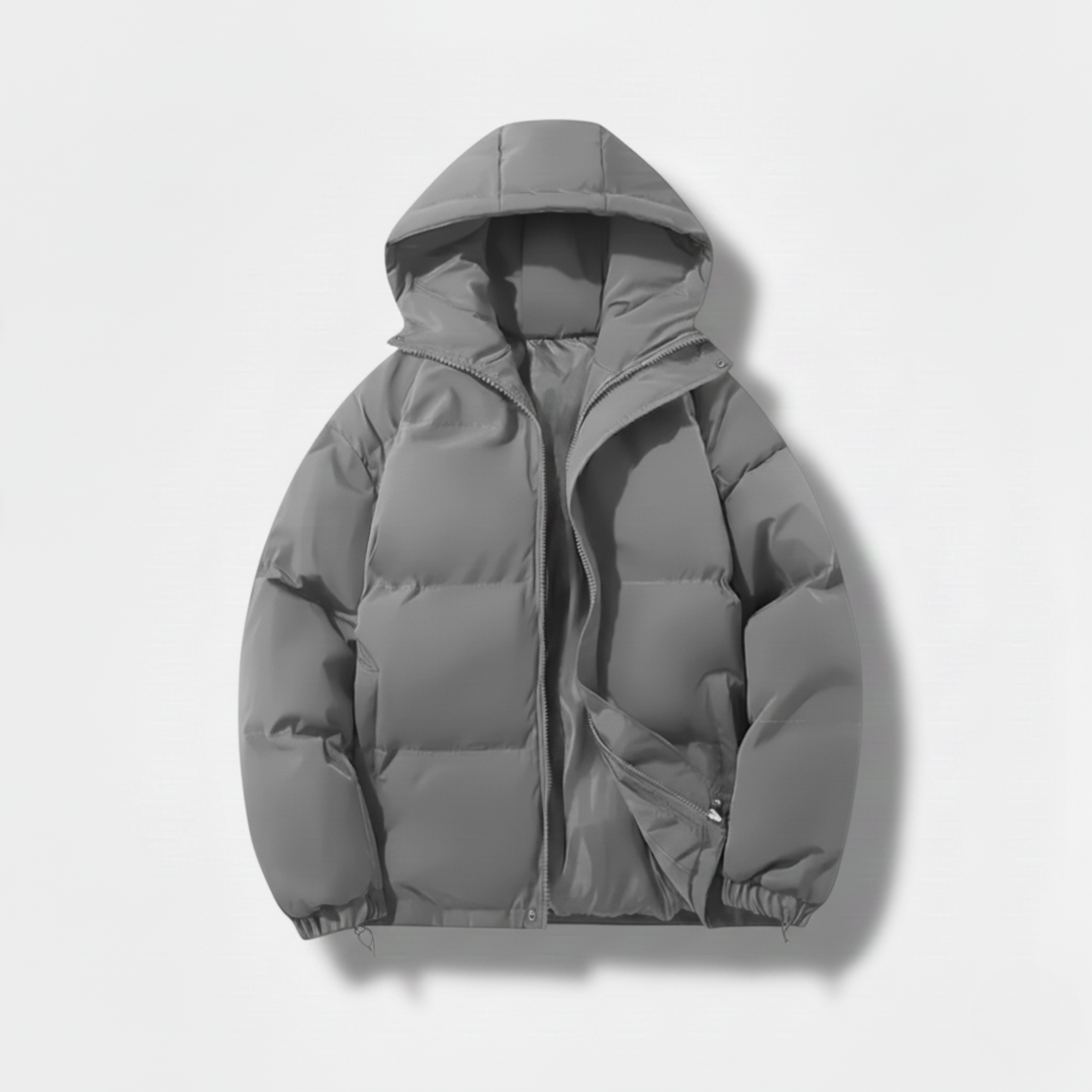 Miles | Stylish Black Hooded Puffer Jacket