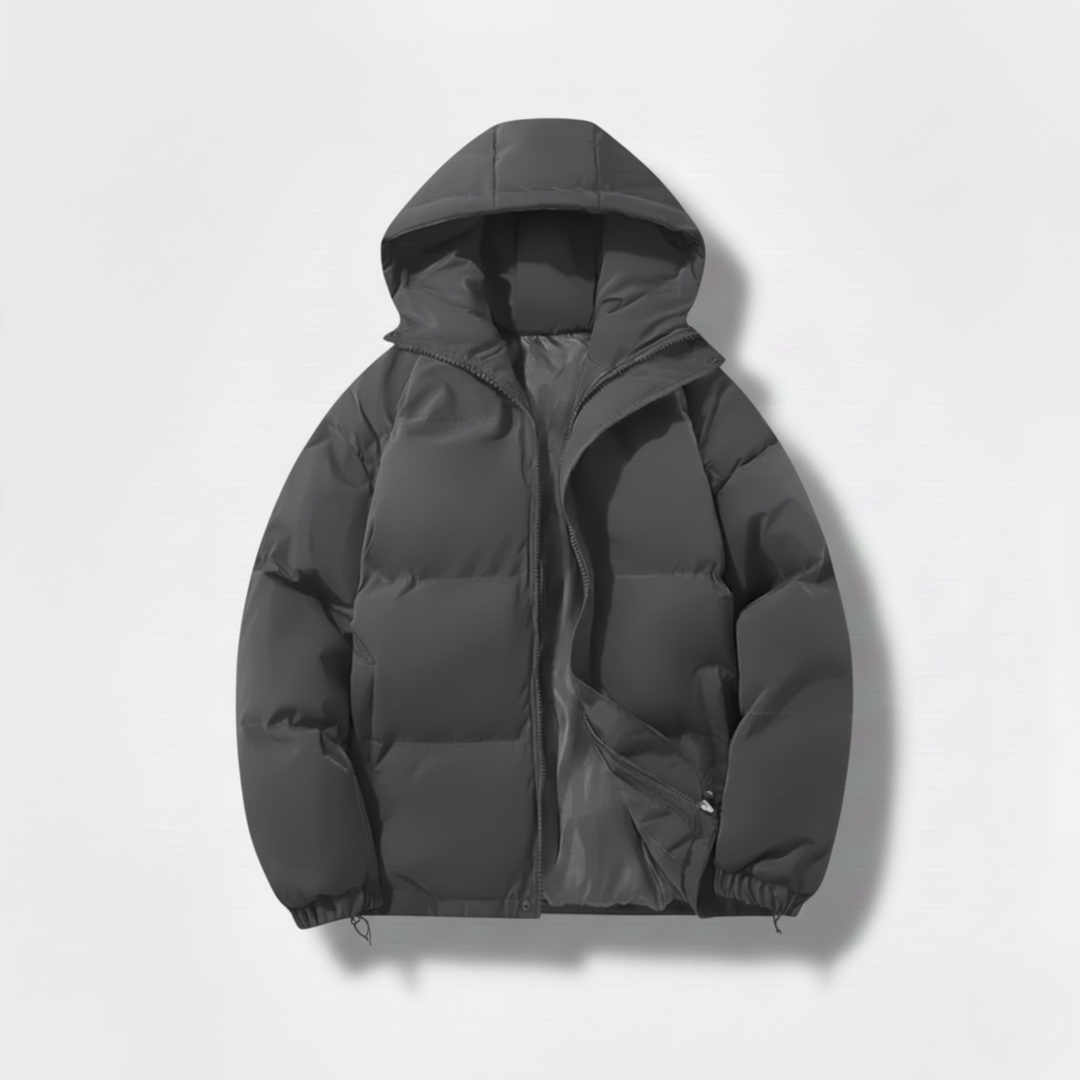 Miles | Stylish Black Hooded Puffer Jacket