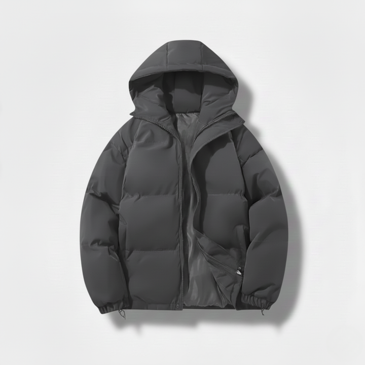 Miles | Stylish Black Hooded Puffer Jacket