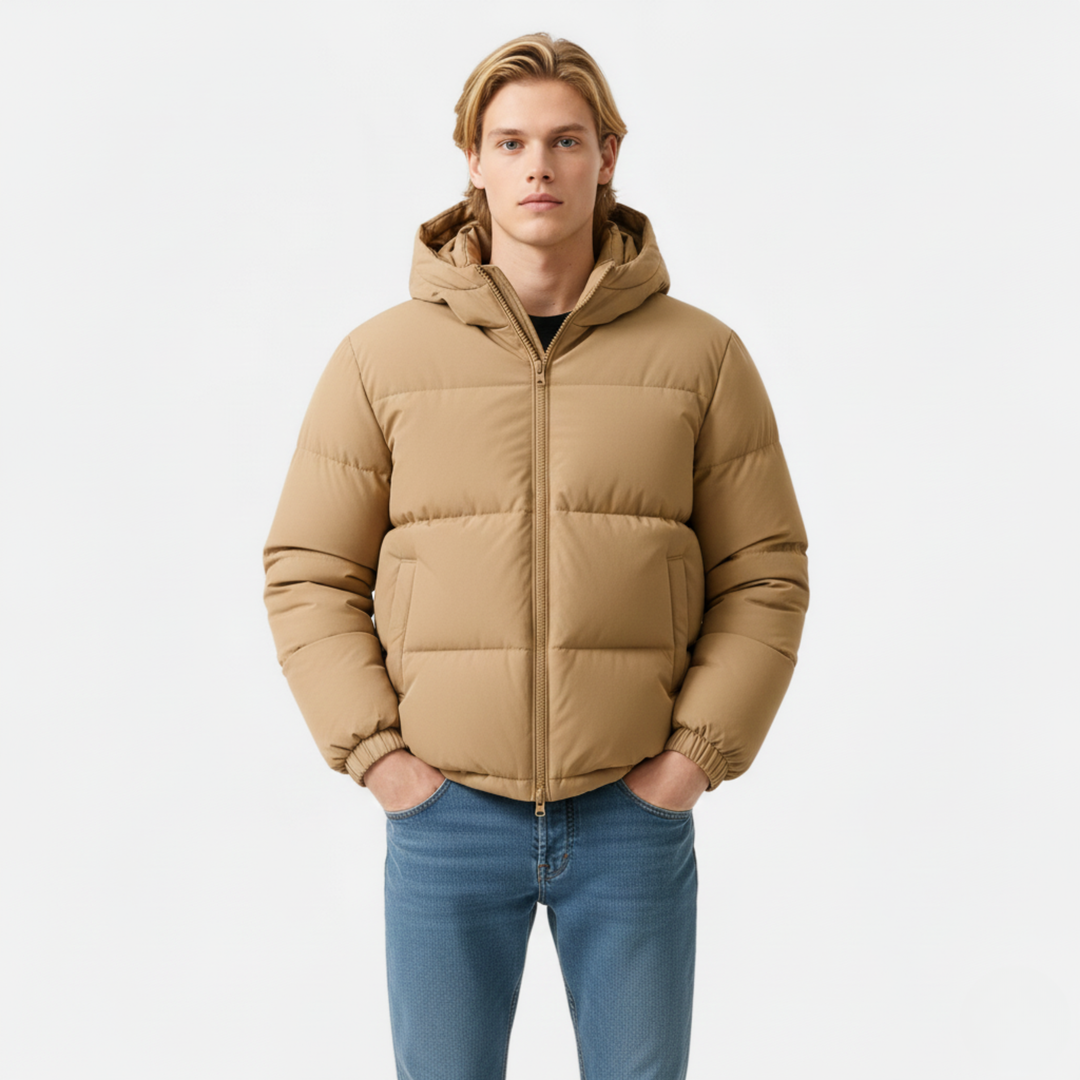 Miles | Stylish Black Hooded Puffer Jacket