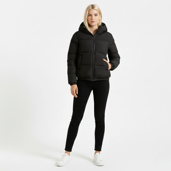 Miles | Stylish Black Hooded Puffer Jacket