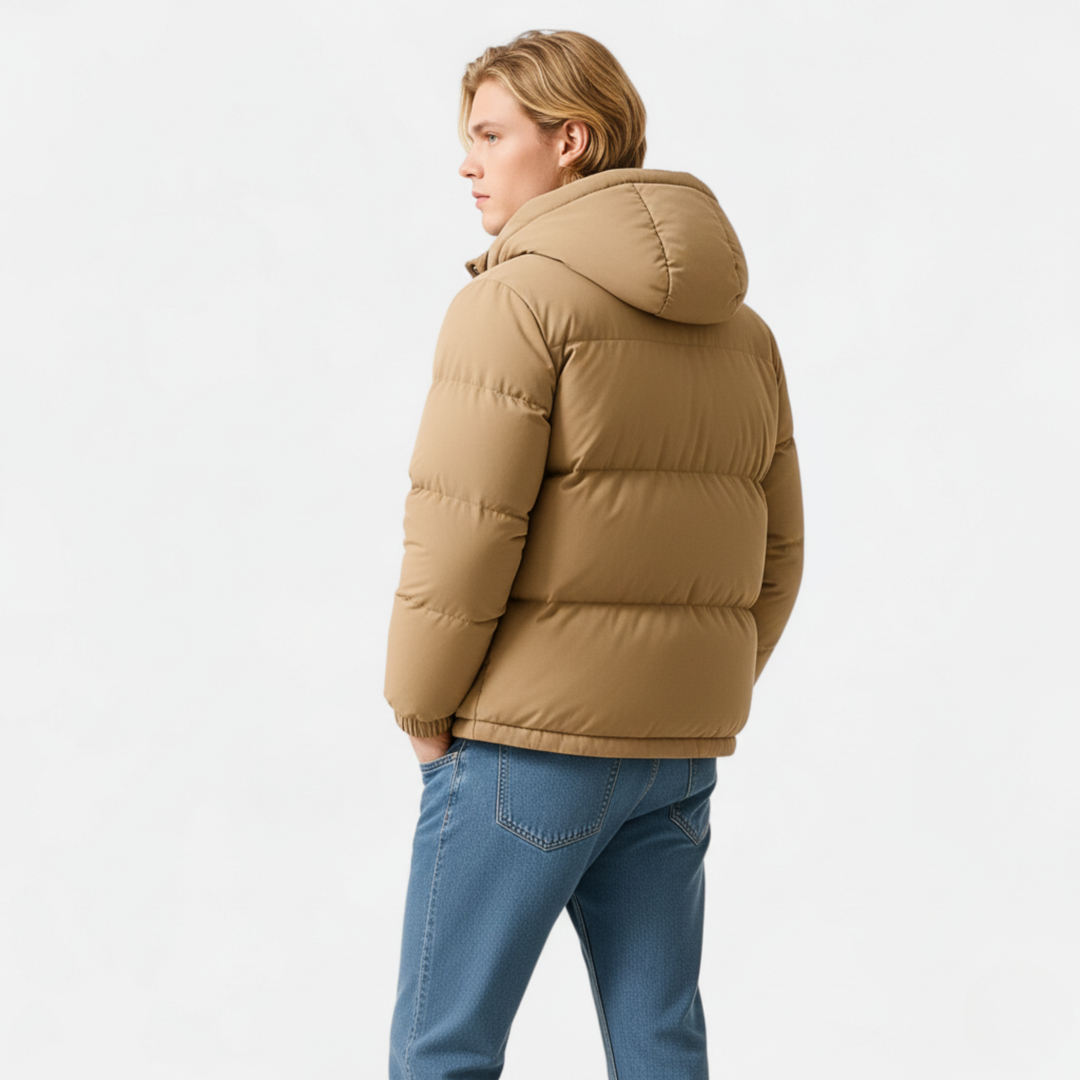 Miles | Stylish Black Hooded Puffer Jacket